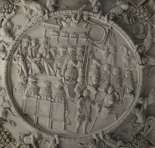 Mittelfeld der Stuckdecke im Audienzsaal der Ortenburg zu Bautzen